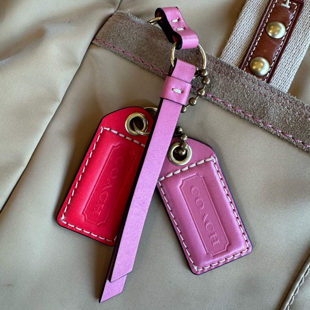 Coach Tan and Pink Tote Bag - Picture 3 of 15